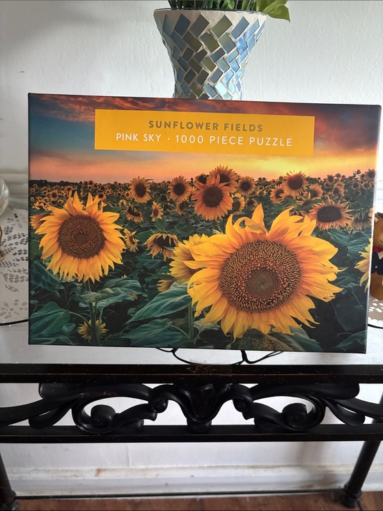 Other - Sunflower Fields Puzzle - Yellow Sunflowers with Pink Sky